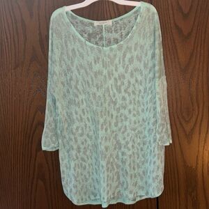 3/4 sleeve sheer top